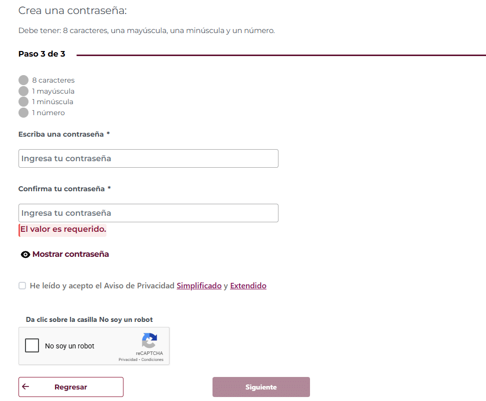 crear contraseña segura en mi registro llave mx